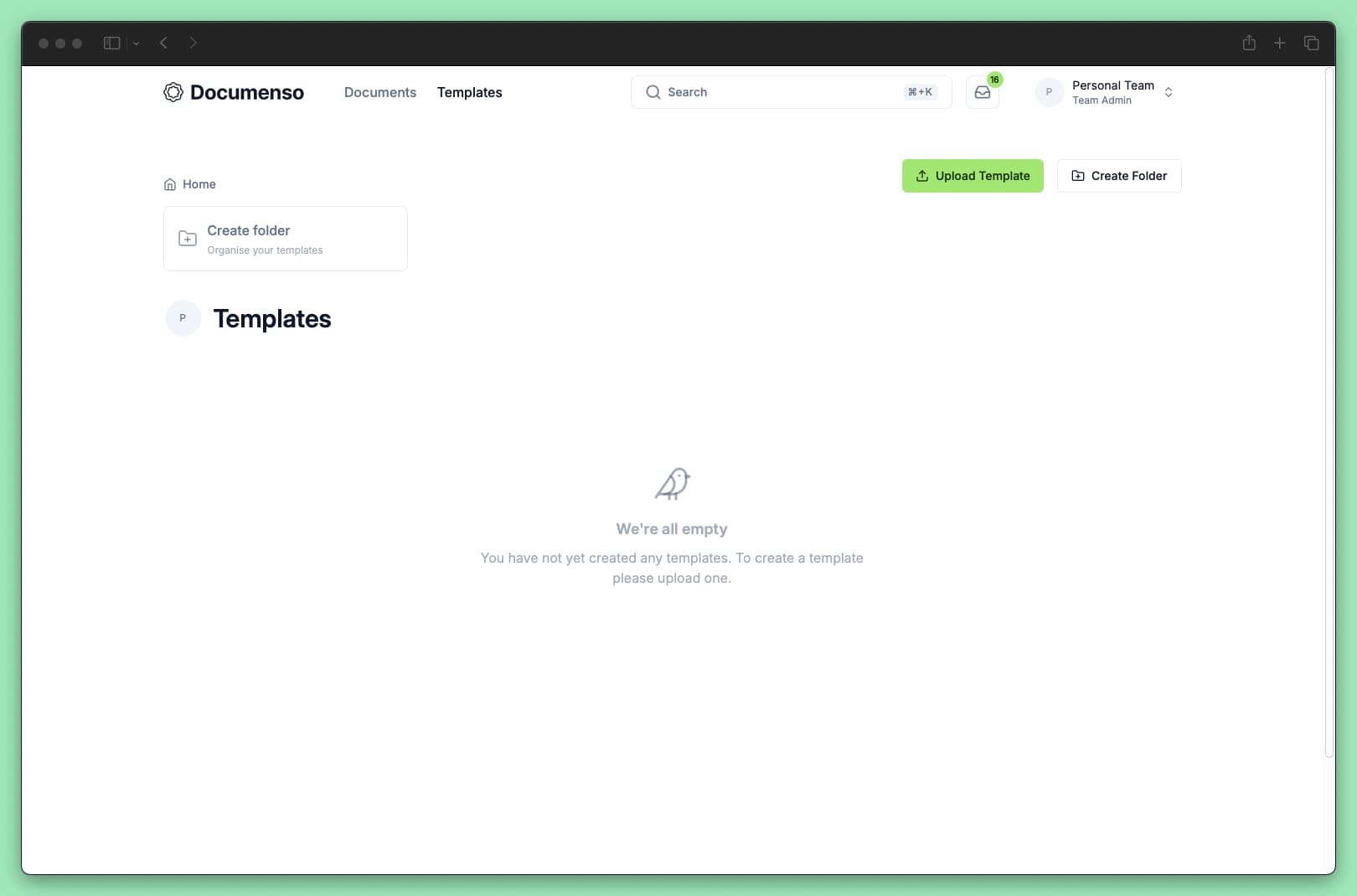 Documenso template page