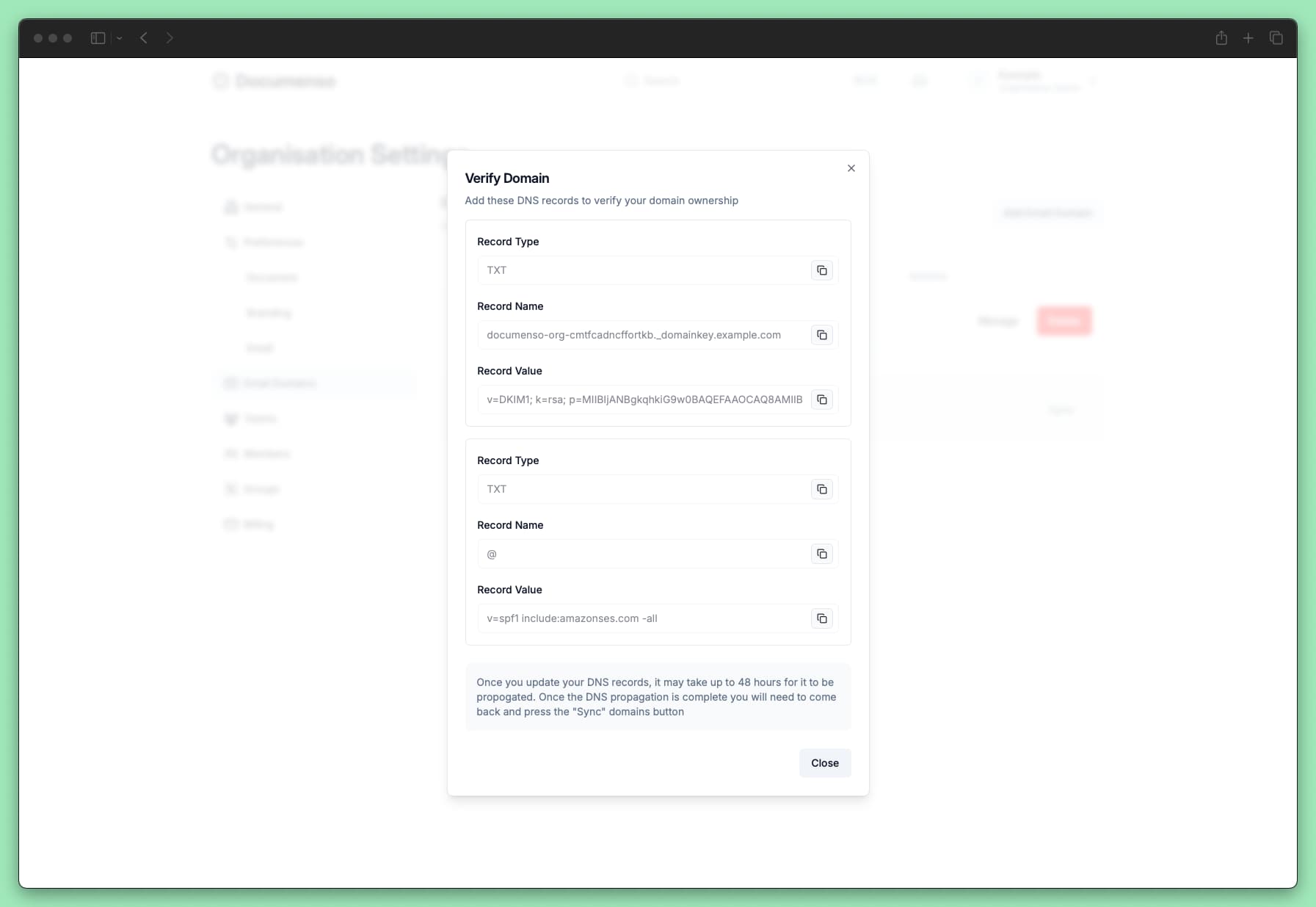 DNS configuration instructions