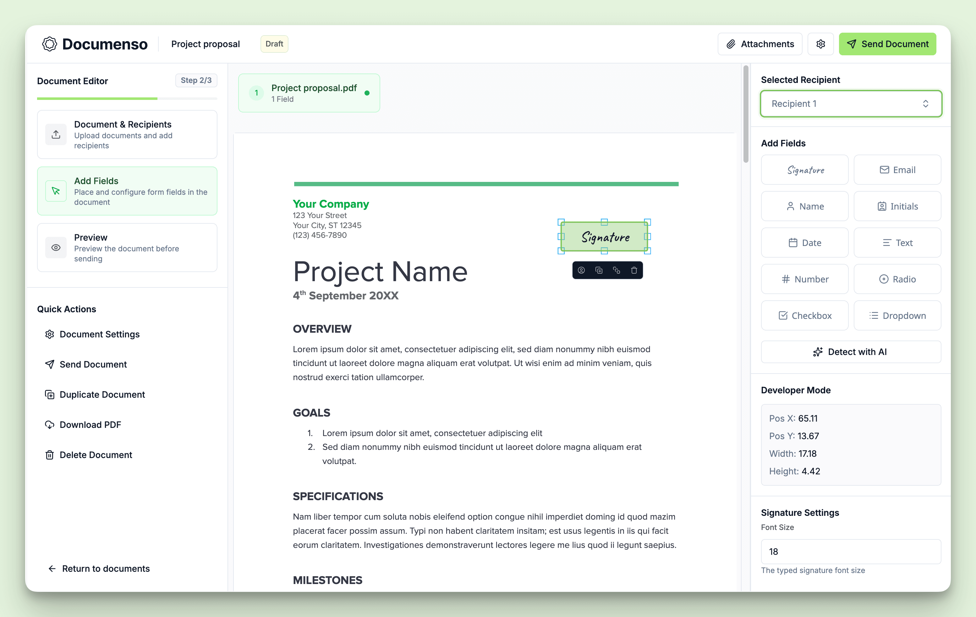 Field Coordinates New Editor
